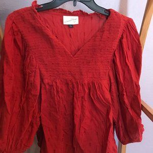 Universal Thread Red Puffed Sleeve Blouse